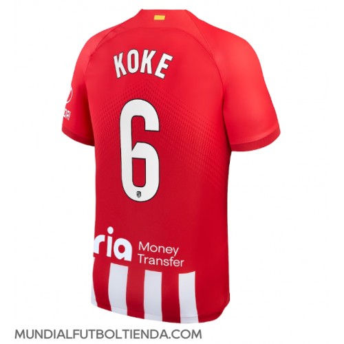 Camiseta Atletico Madrid Koke #6 Primera Equipación Replica 2023-24 mangas cortas